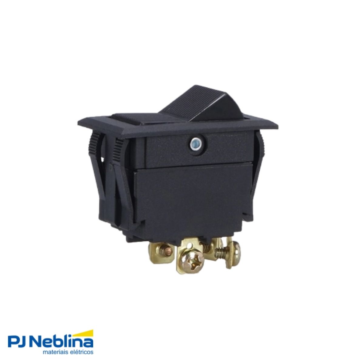 Chave Interruptor Tecla Poliamida Bipolar Liga/Desliga 15/10A 120/250V Preto Standard Terminal Parafuso - Margirius