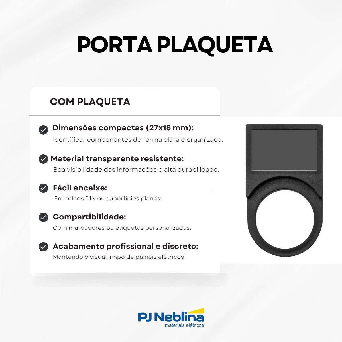 Porta Plaqueta Com Plaqueta Transparente 27X18 Weg