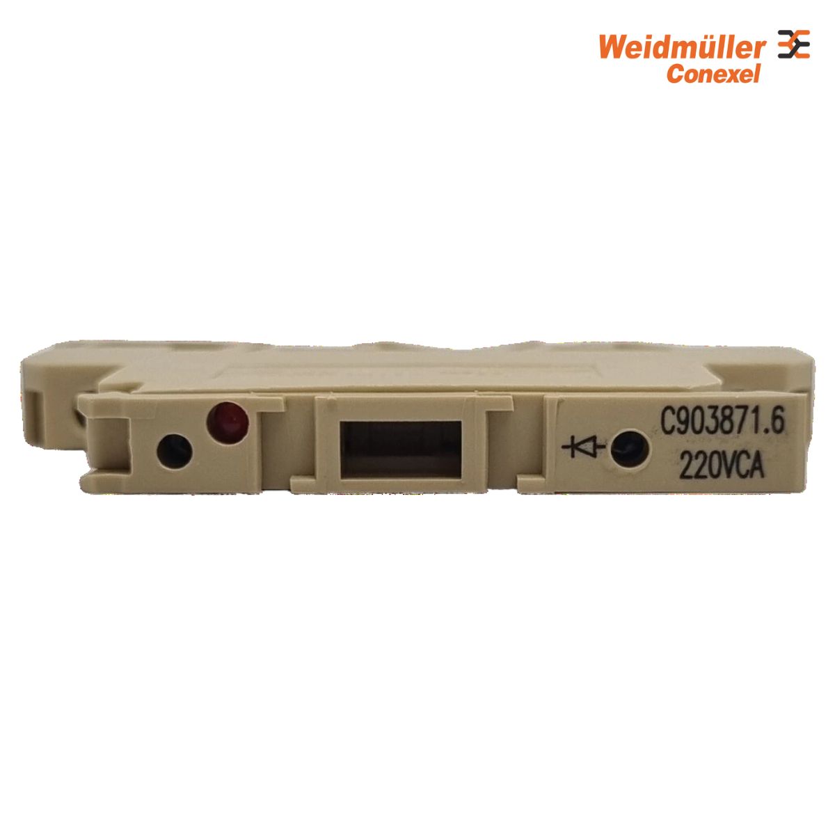 Conector Borne Passagem Porta Fusível 2 Conexões 4,00mm 500V Bege Led 110/127V - Conexel