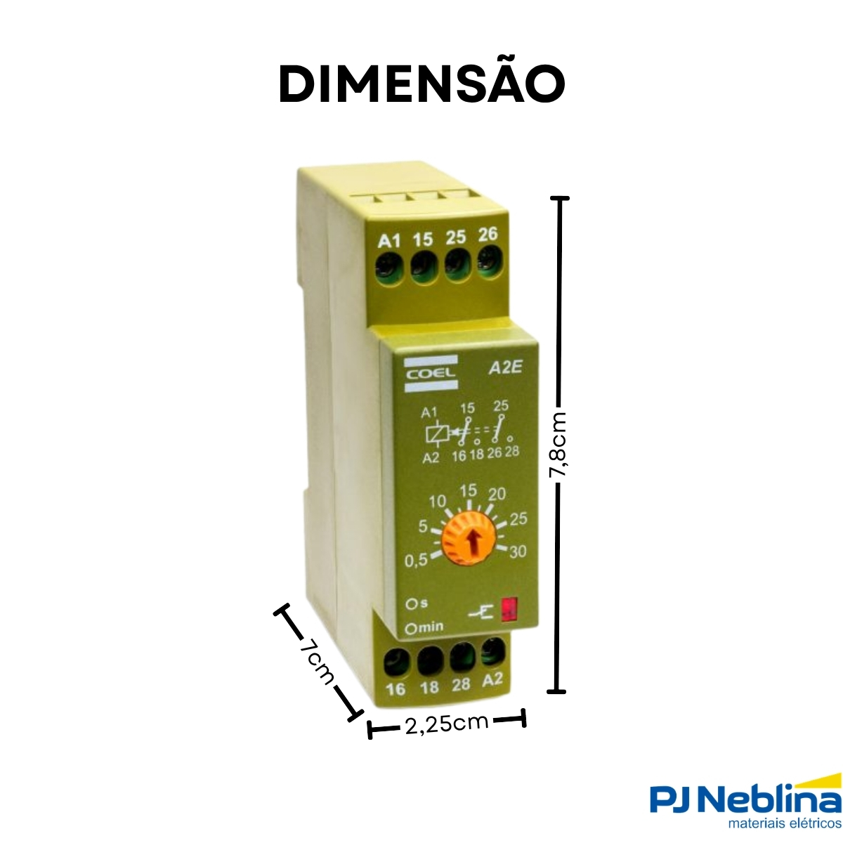Rele Temporizador Eletrônico Retardo Energização 1,2-12H 2 Spdt 2Naf 110/220V 11307013 Coel