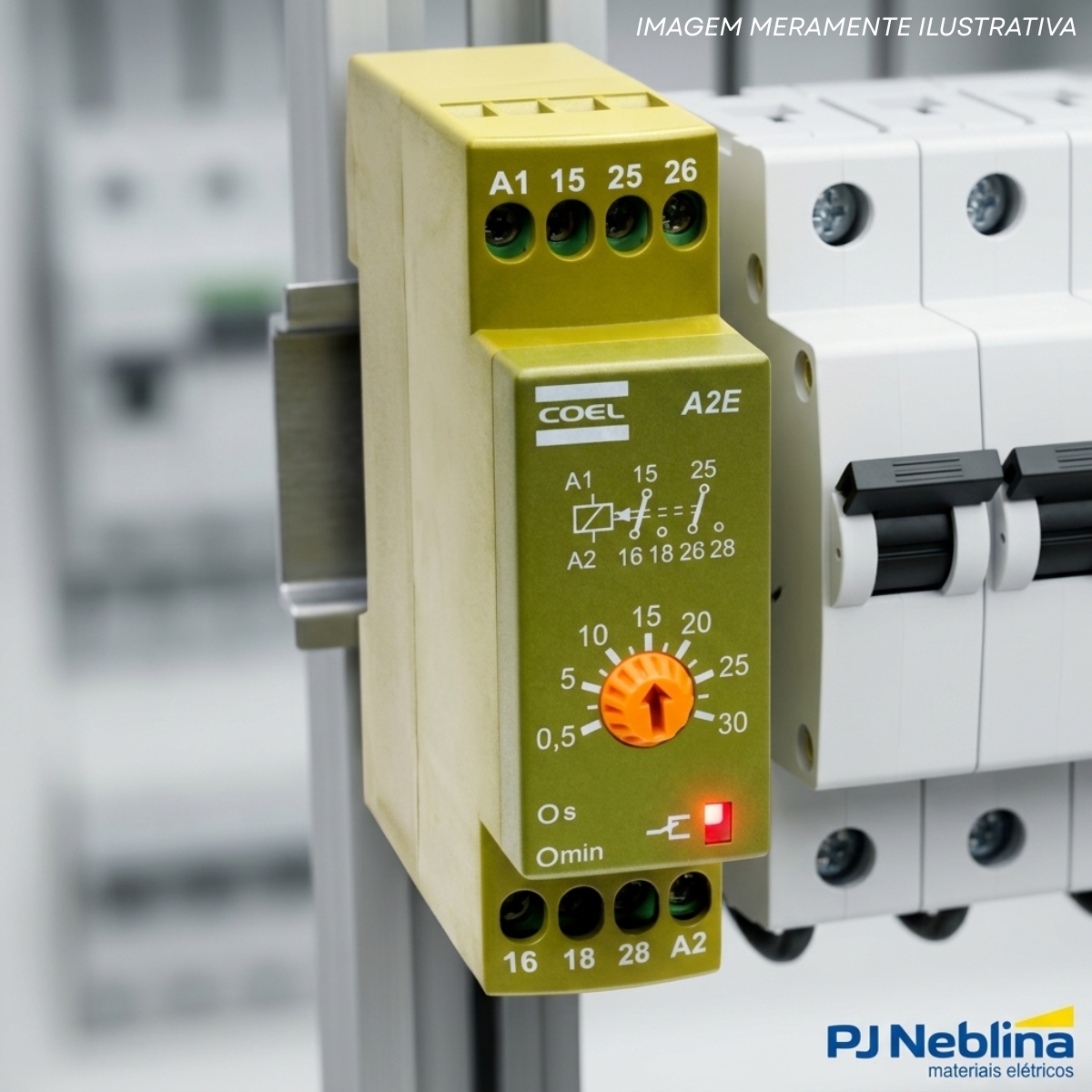 Rele Temporizador Eletrônico Retardo Energização 1,2-12H 2 Spdt 2Naf 110/220V 11307013 Coel