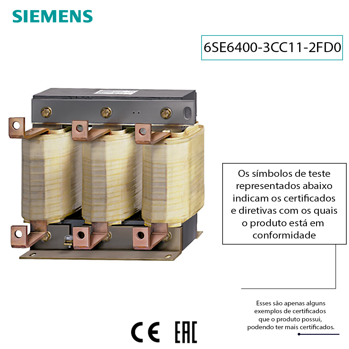 Reator De Entrada 380/600V 3Ac 129A Fsf0 6SE64003CC112FD0 Siemens