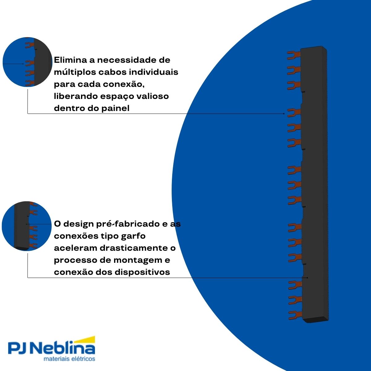 Barramento Elétrico Trifásico 15 Polos (Garfo) Preto 63A 3Rv2 - Siemens