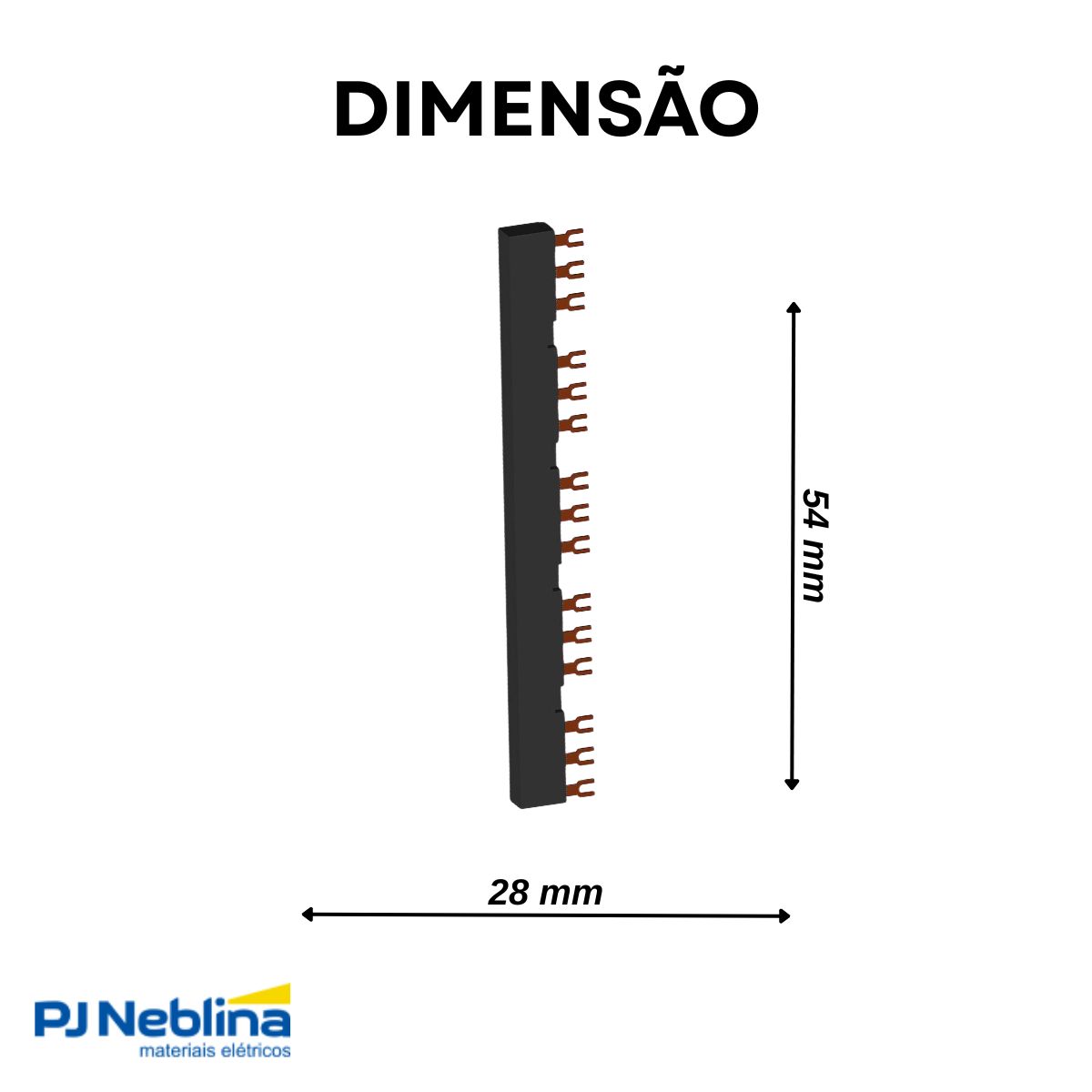 Barramento Elétrico Trifásico 15 Polos (Garfo) Preto 63A 3Rv2 - Siemens