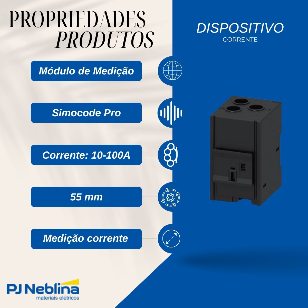 Dispositivo Corrente 10-100A 55 mm Simocode - Siemens