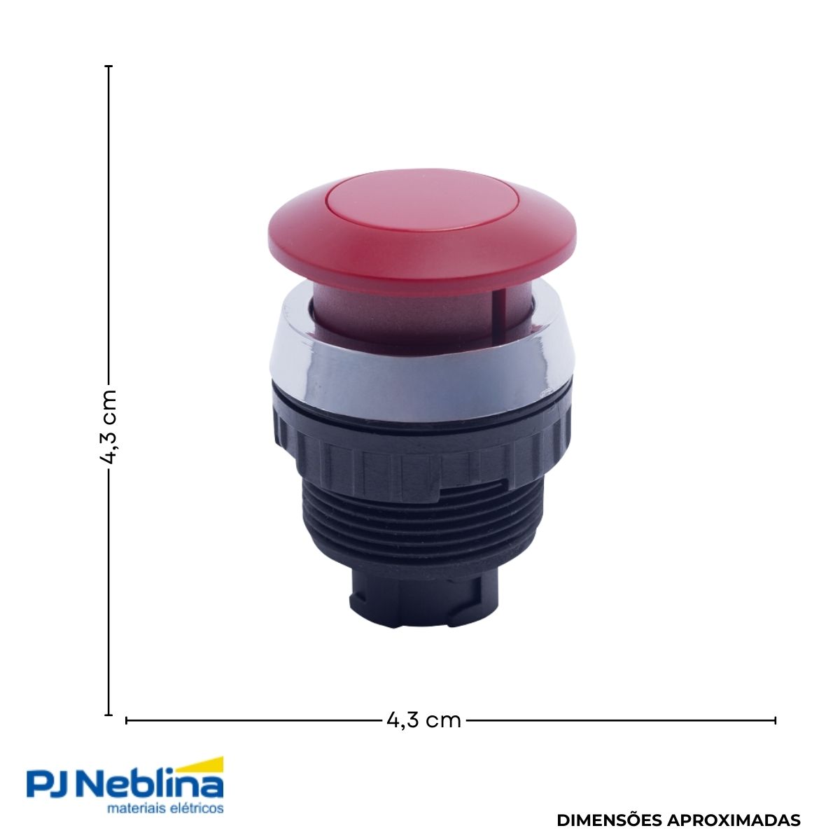Botão Emergência Cogumelo 36 mm Pulsador 30 mm Plástico Vermelho 2Na+2Nf - Ace Schmersal