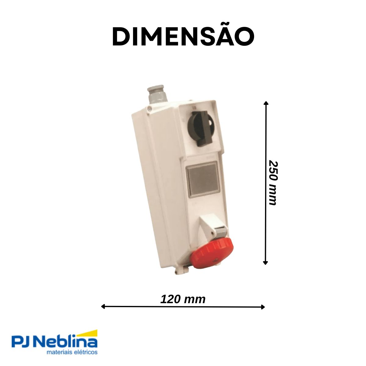 Tomada Industrial Femea Sobrepor Bloqueio Mecânico 3P+T 32A 380/440V Vm 6H C/Disjuntor Ip67 - Steck