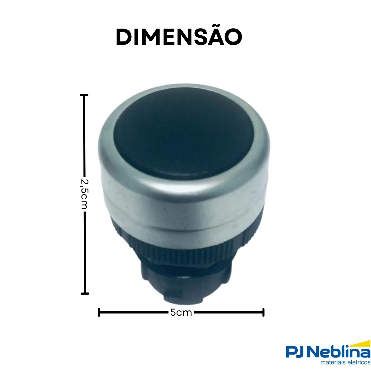 Botao Comutador Chave Yale 2 Pos Fix 22mm Metalico Pt