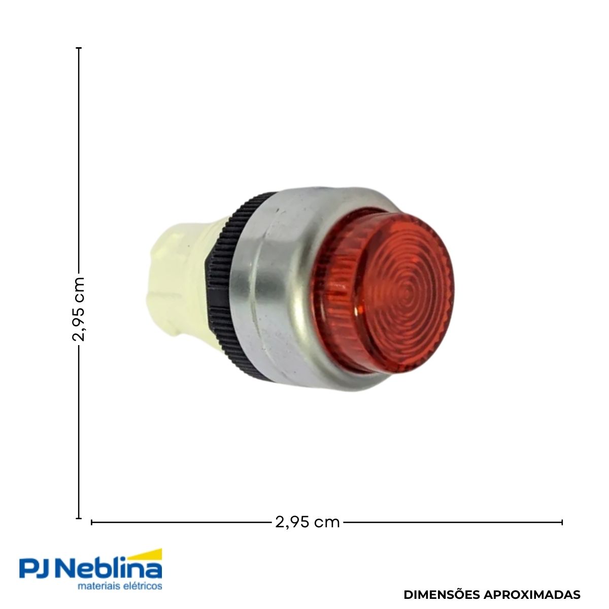 Botão Comando Pulsador Saliente Iluminado Redondo 22 mm Plástico Vermelho - Ace Schmersal