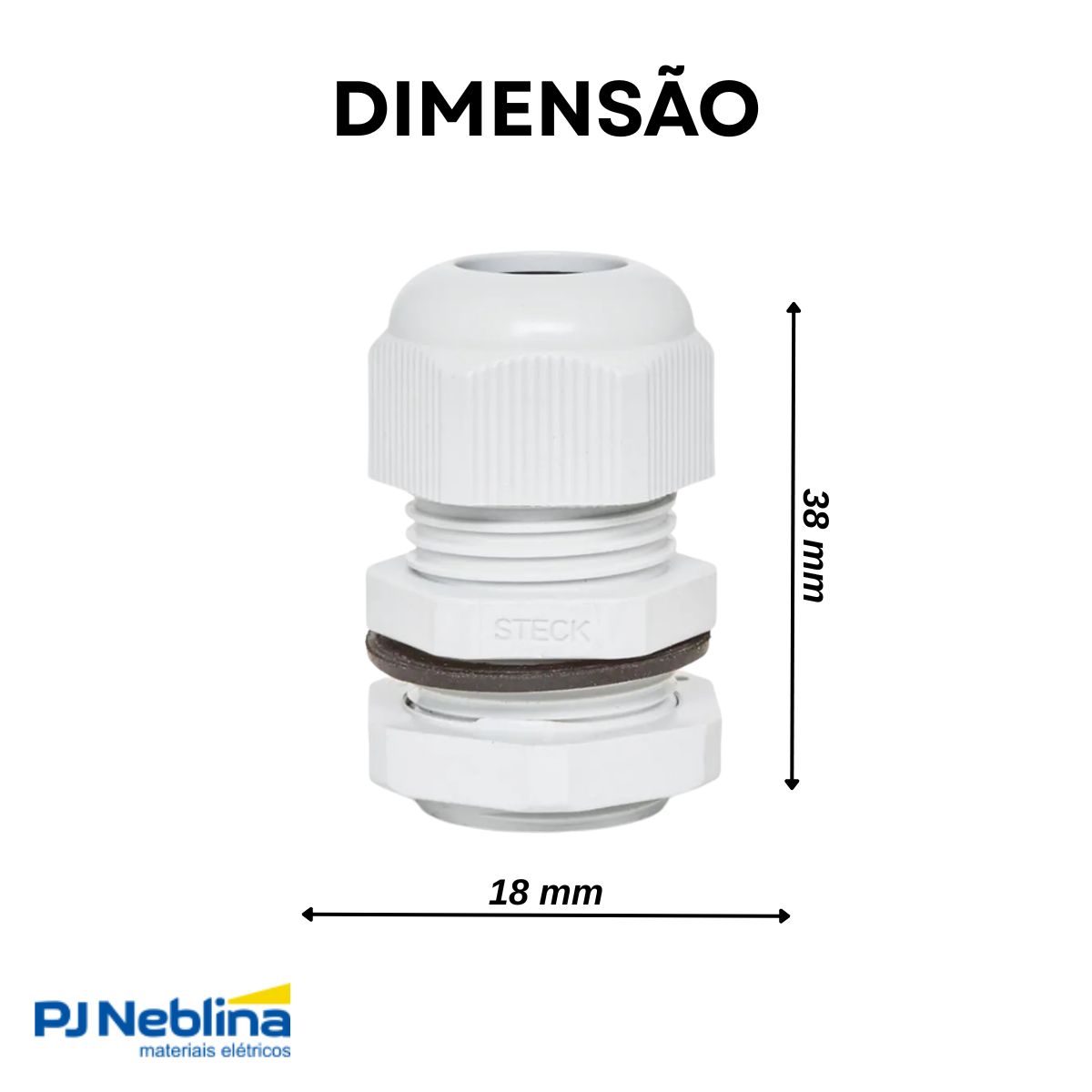 Prensa Cabo Nylon Pg07 Cz Ip67 Longa - Steck