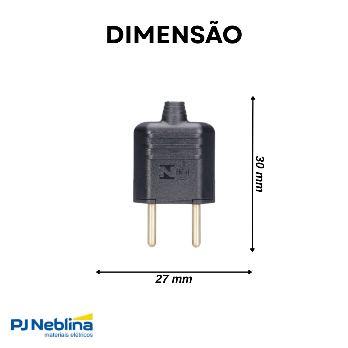 Plug Macho 2P 10A 250V Preto Axial - Margirius