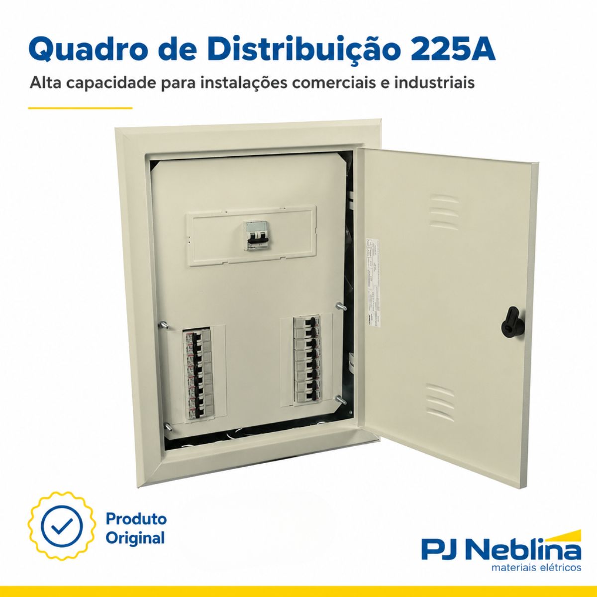 Quadro Distribuição Embutir Com Placa Montada 225a Bege Cemar
