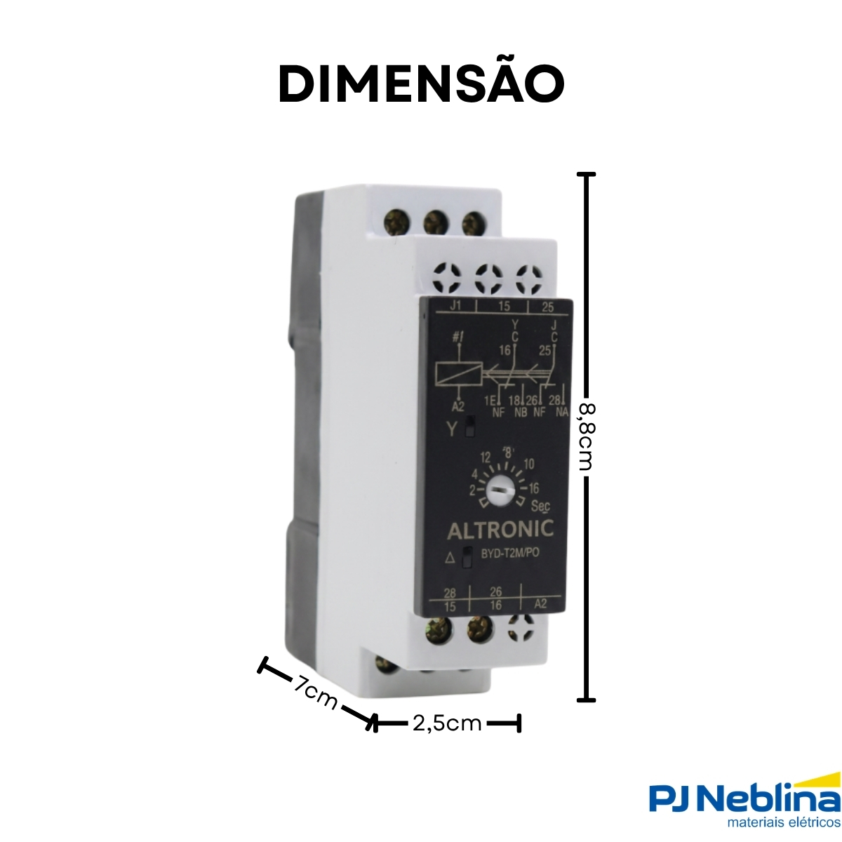 Rele Temporizador Eletrônico Estrela/Triangular 30Seg 1 Spdt (1Naf) 24-240Vca/Cc - Altronic