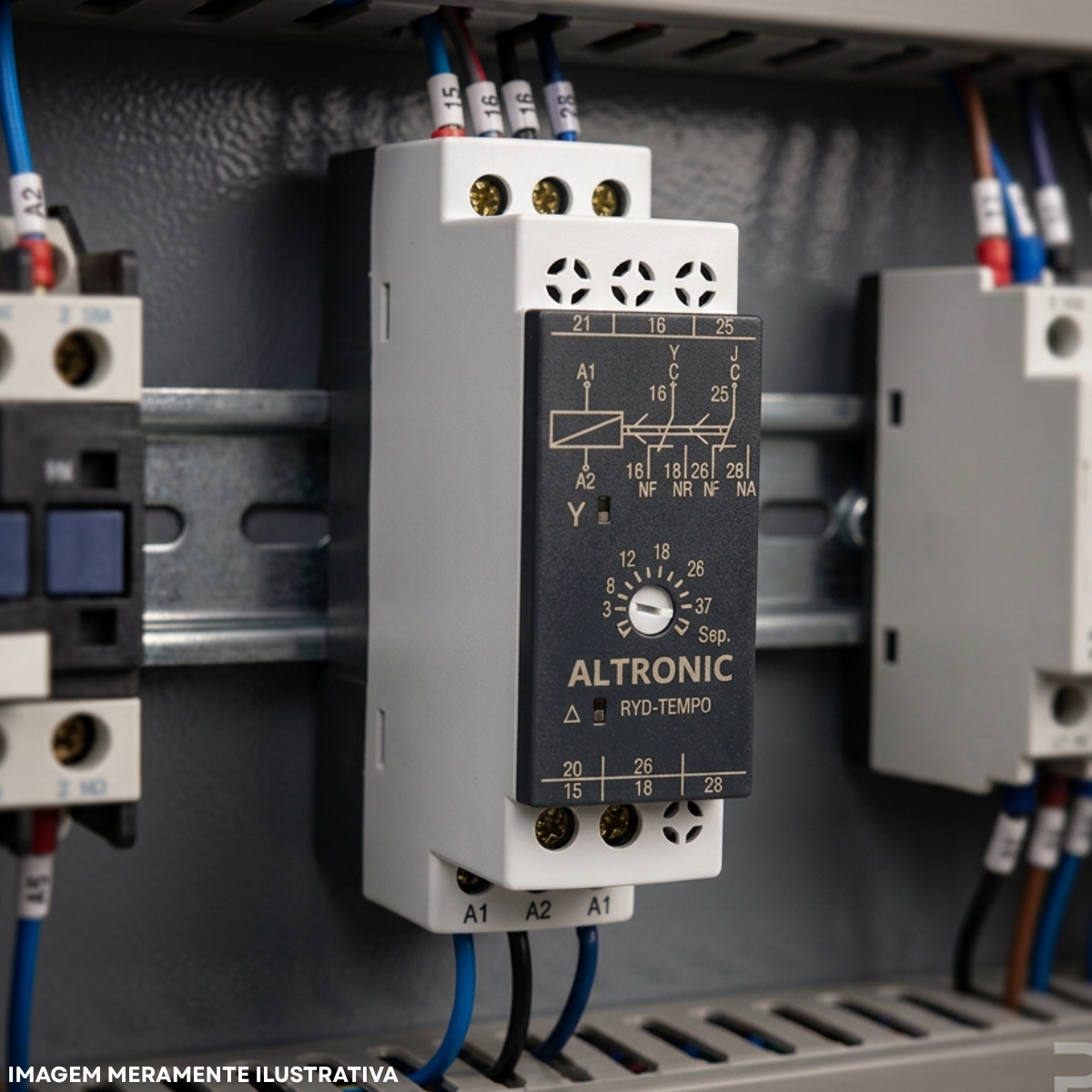 Rele Temporizador Eletrônico Estrela/Triangular 30Seg 1 Spdt (1Naf) 24-240Vca/Cc - Altronic