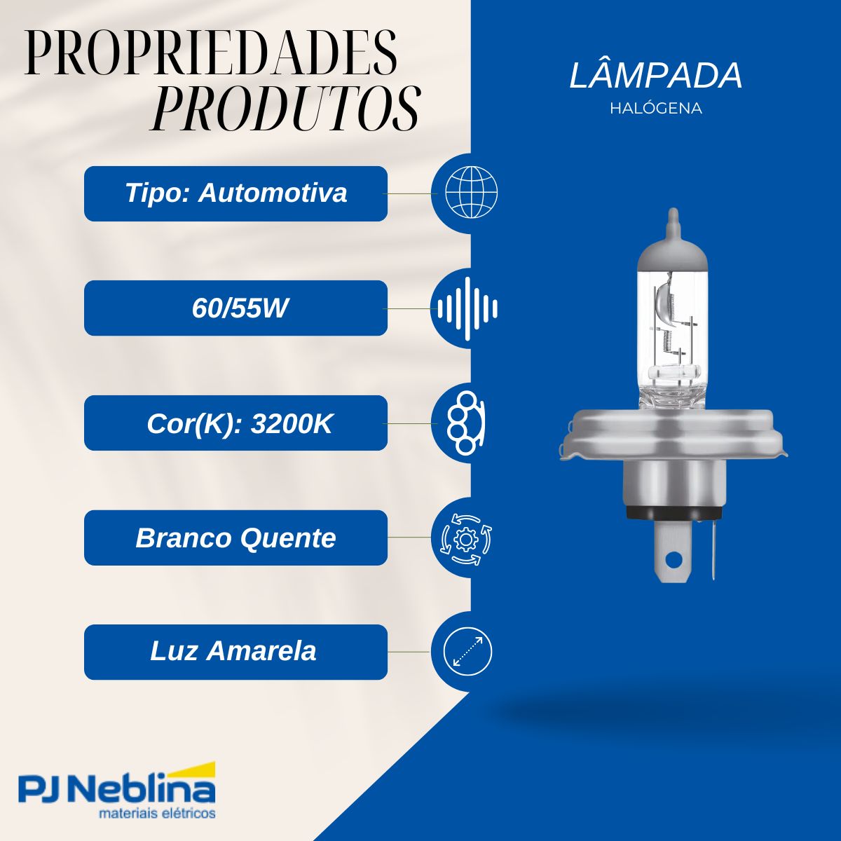 Lâmpada Halógena Automotiva H5 60/55W 12V P45T Luz Amarela - Osram