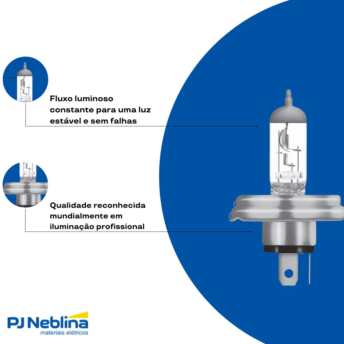 Lâmpada Halógena Automotiva H5 60/55W 12V P45T Luz Amarela - Osram