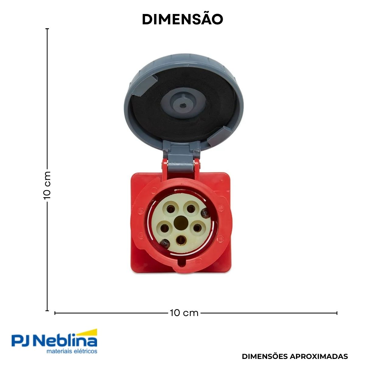 Tomada Industrial Femea Embutir 3P+N+T 32A 380/440V Vm 6H Ip67 - Steck