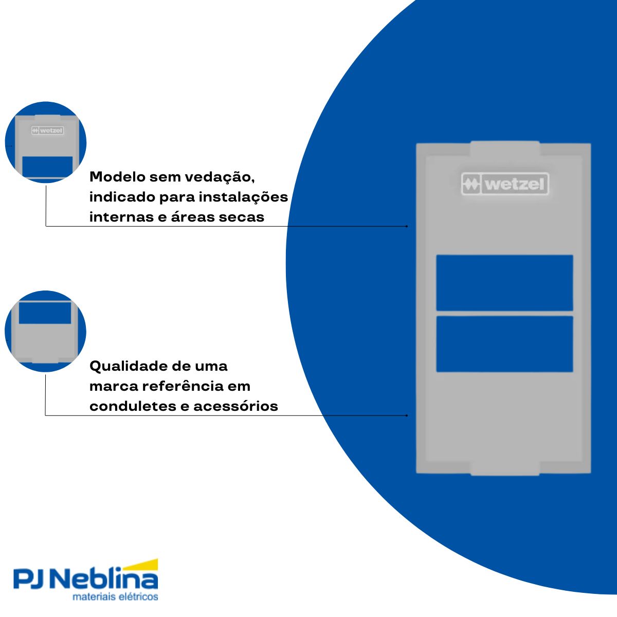 Tampa Condulete 2 Postos Juntos Pvc 1/2-3/4 Bc S/Vedação - Wetzel