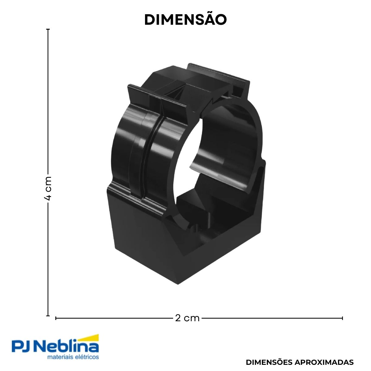 Braçadeira Pvc 1Pol Preto - Wetzel