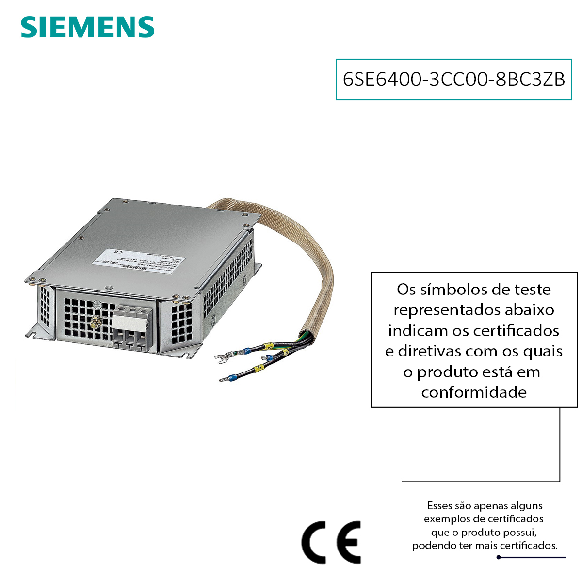 Reator Trifásico 2% 220Vca 8,0A 1,5Cv 6SE64003CC008BC3ZB - Siemens