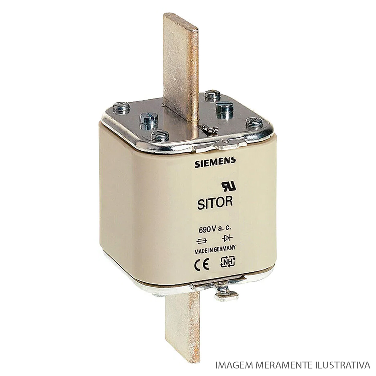 Fusível Nh Sitor Ultra Rápido Gs 710A 690V 100Ka T-3 Indicador Frontal 3NE14370 - Siemens