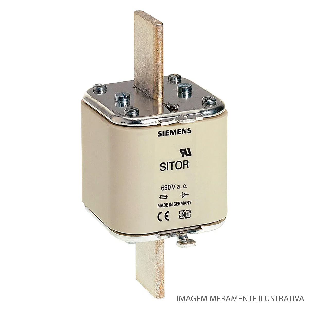 Fusível Nh Sitor Ultra Rápido Gr 670A 690V 100Ka T-3 Indicador Frontal 3NE14472 - Siemens