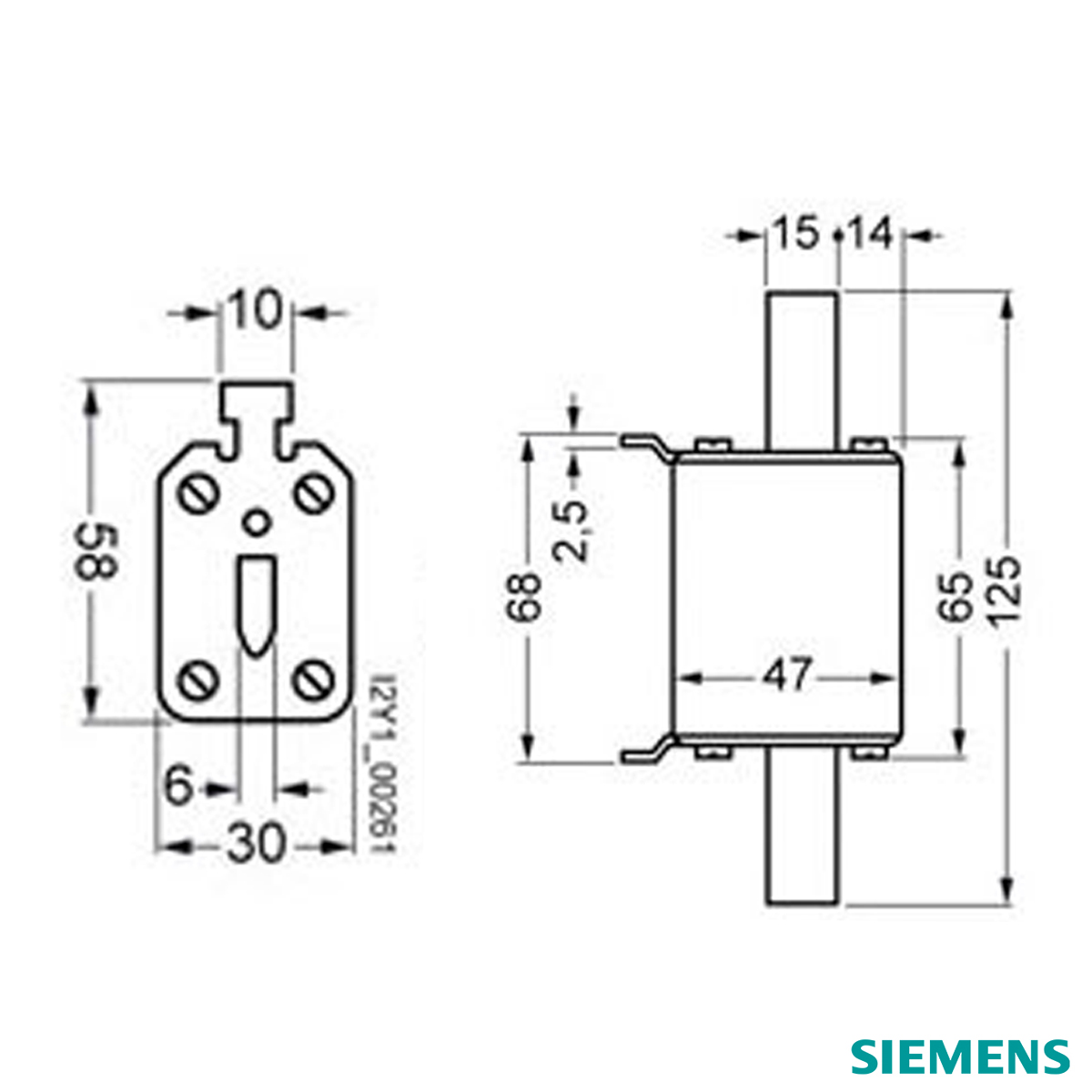 Fusível Nh Sitor Ultra Rápido Gr 50A 1000V 100Ka T-0 Indicador Frontal 3NE4117 Siemens