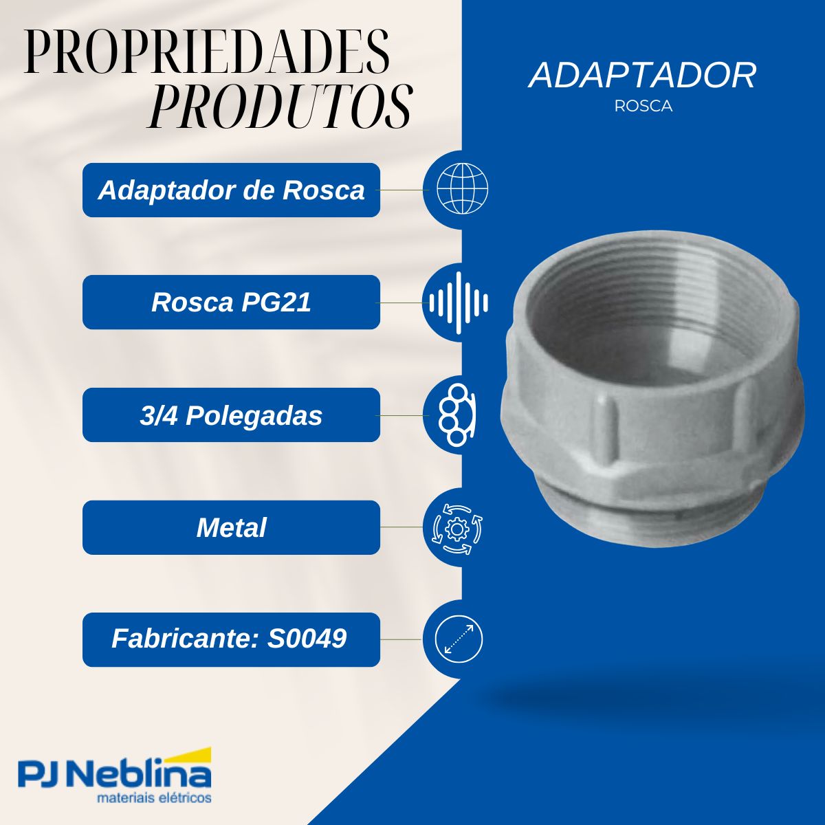 Adaptador Pg21 3/4 P/ Npt - Steck