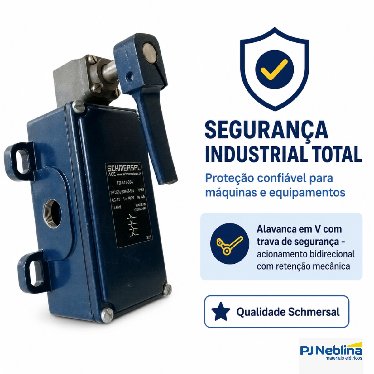 Chave Fim De Curso Alavanca V C/Trava 4A 2Na+2Nf Ip65 - Ace Schmersal