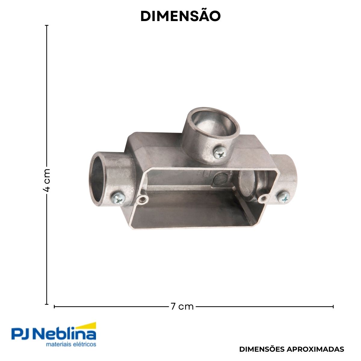 Condulete Alumínio Fixo Tipo T 3/4 S/Rosca S/Pintura S/Tampa S/Vedação - Tramontina