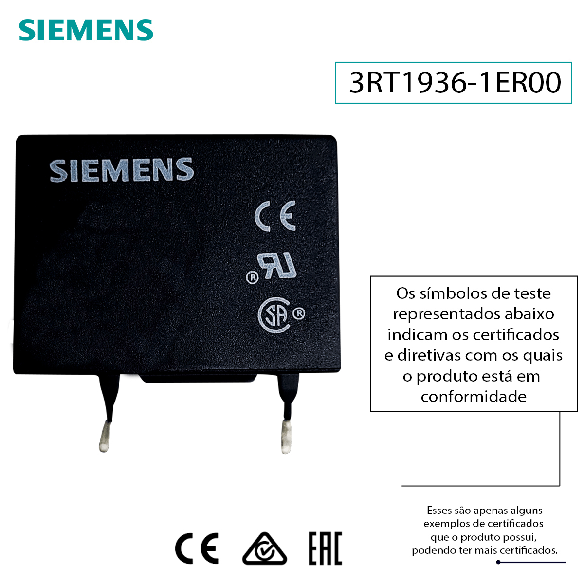 Supressor Sobretensão Diodo 24Vcc Para Contator S2/S3 0,01Kg 3rt19361er00 Siemens