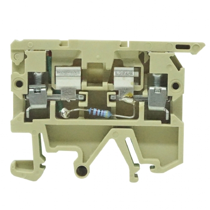 Conector Borne Passagem Porta Fusível 2 Conexões 4,00mm 250V Bege Led 24Vcc - Conexel