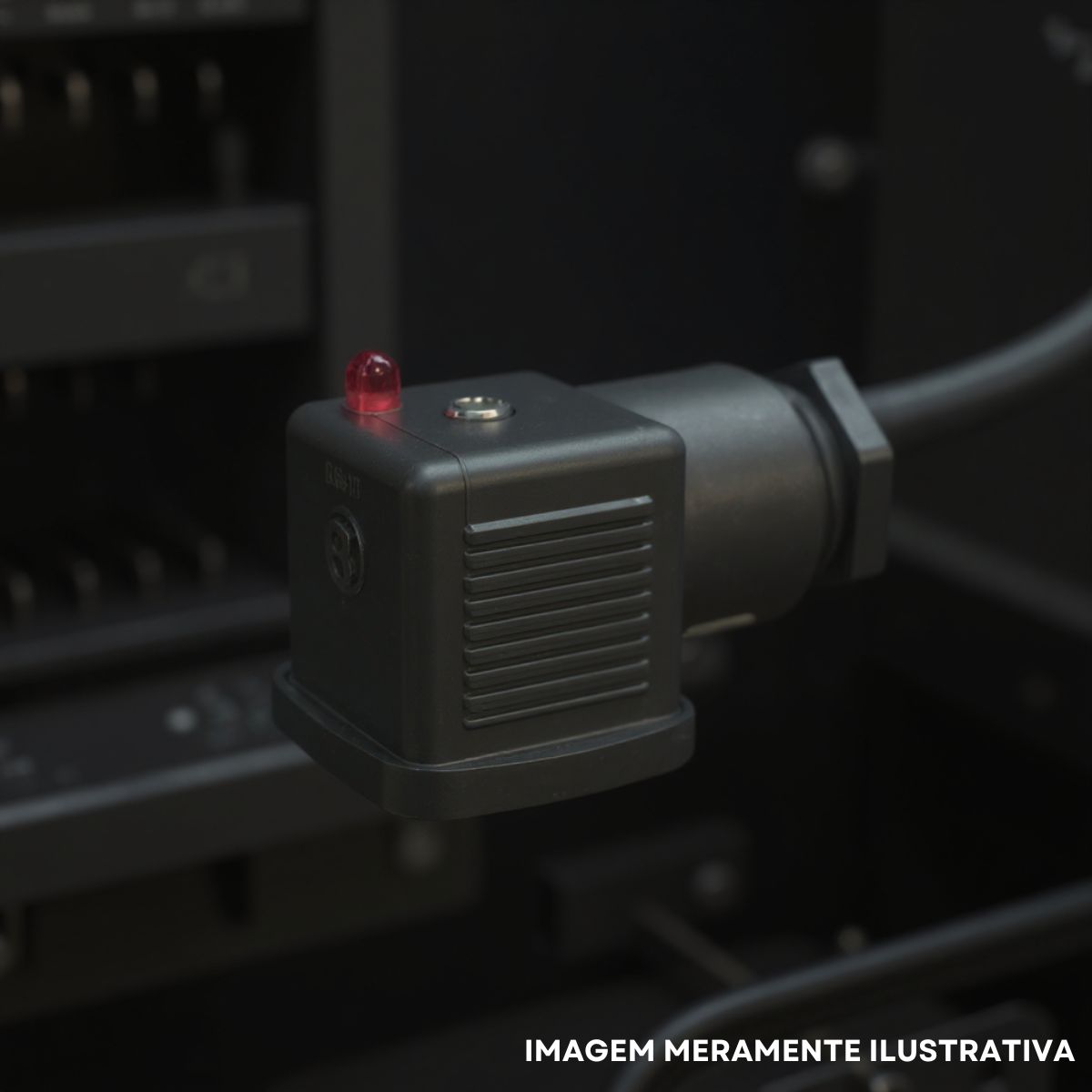 Conector Solenoide Face Quadrada Poliamida Cz 2p+t 10a 12v L