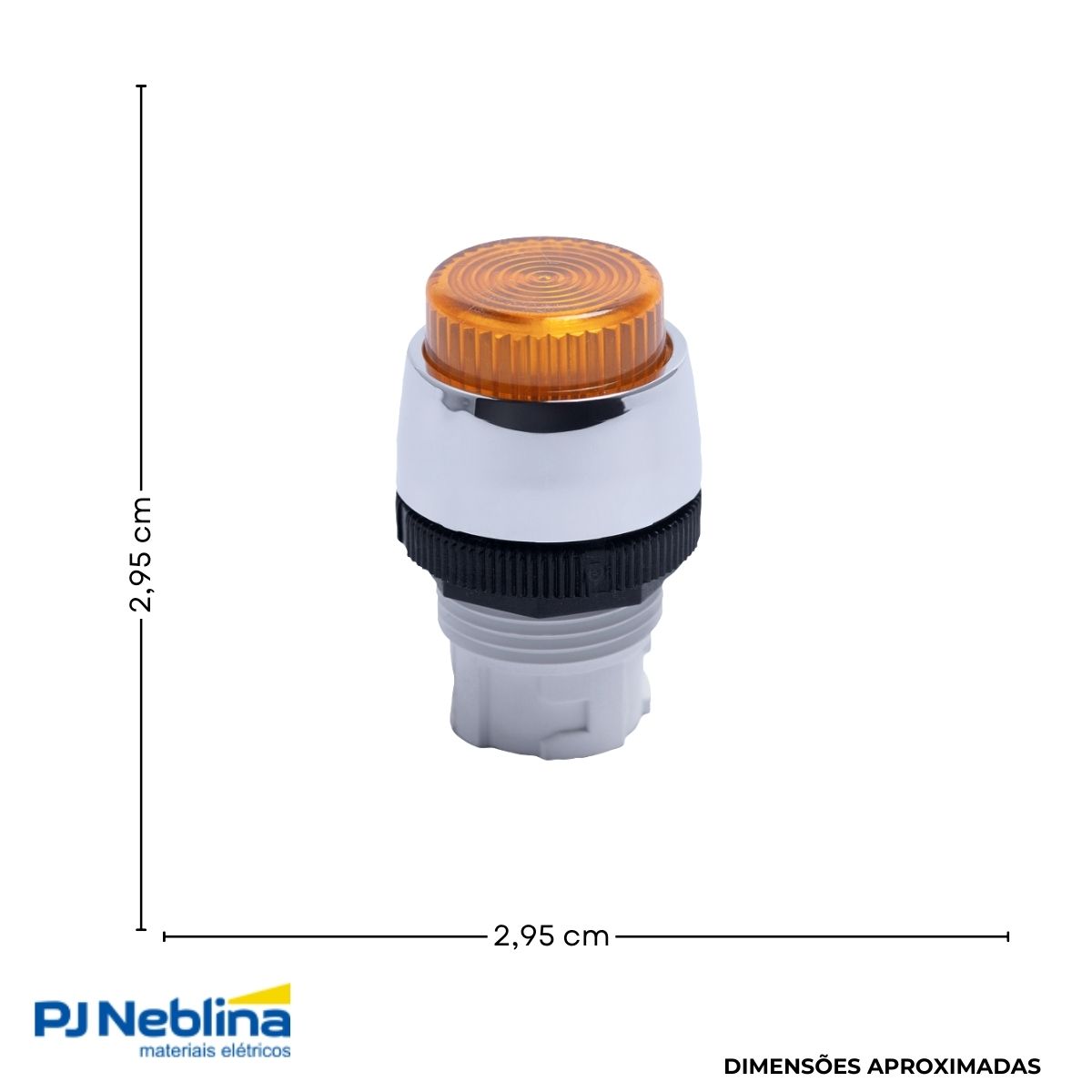 Botão Comando Pulsador Saliente Iluminado Redondo 22 mm Plástico Amarelo - Ace Schmersal