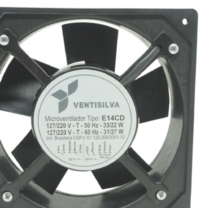 Microventi Axial 162X162X55mm 110/220V 257/123Ma 3320/3150Rpm Nylon - Ventisilva