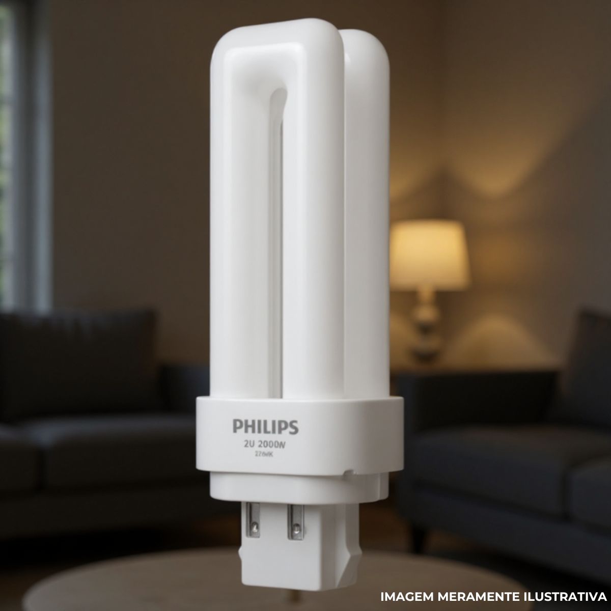 Lâmpada Fluorescente Compacta 2U 18W Não Integrada 4 Pinos G24Q-2 2700K Branco Quente Luz Amarela - Philips