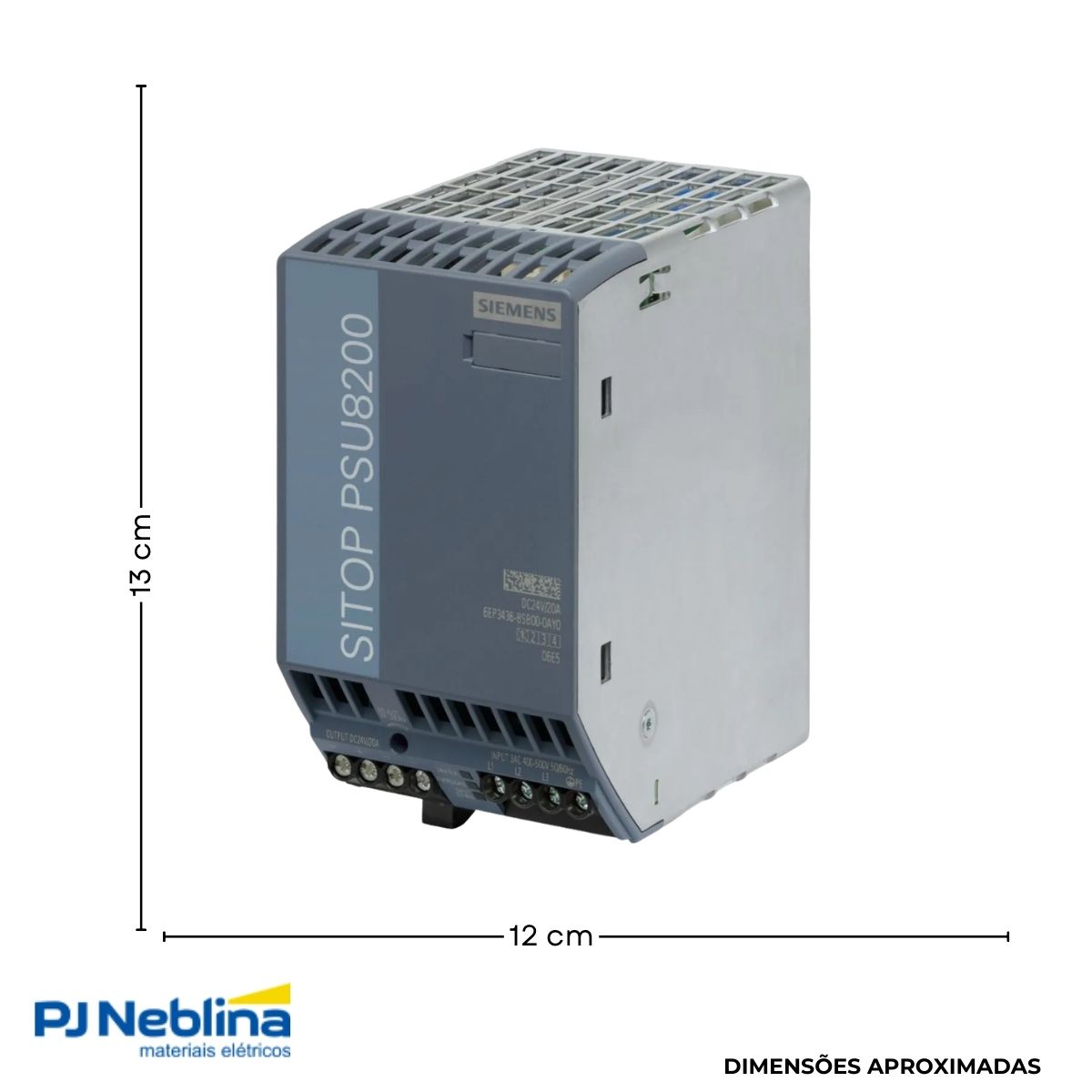Fonte Alimentação Estabilizada Trifásico 480W 20A 400-500V 24Vcc 50/60Hz - Siemens