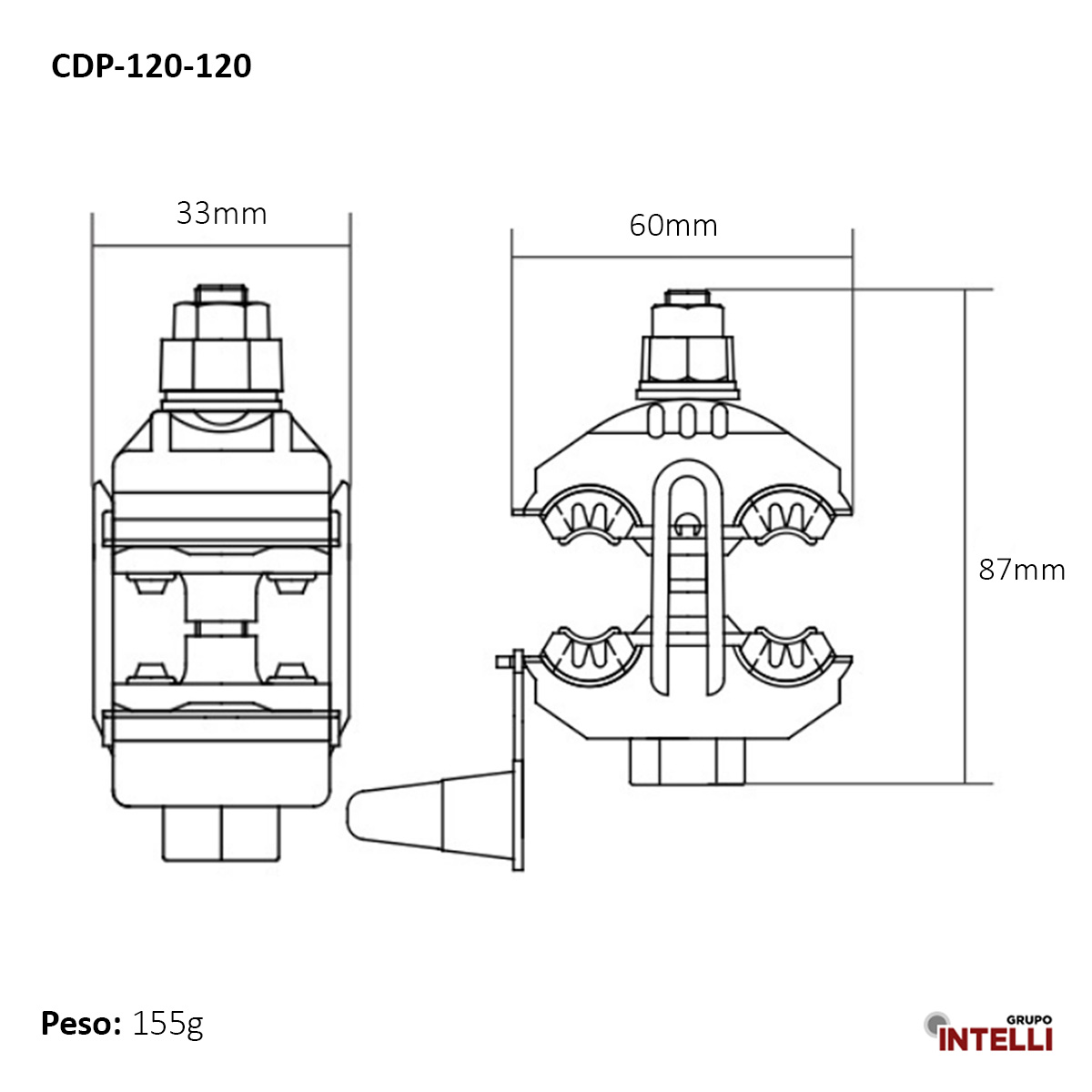 Conector Derivação Polímero Perfurante Principal 25-150Mm 968 Intelli