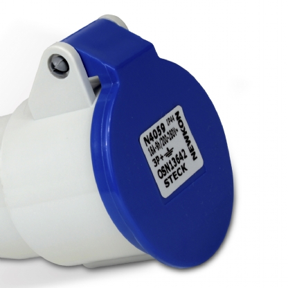 Tomada Industrial Fêmea Acoplamento 3P+T 16A 200/250V 9H Azul Newkon N4059 - Steck