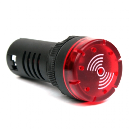 Sinalizador Sonoro Led 220Vca Vermelho 22mm - Metaltex