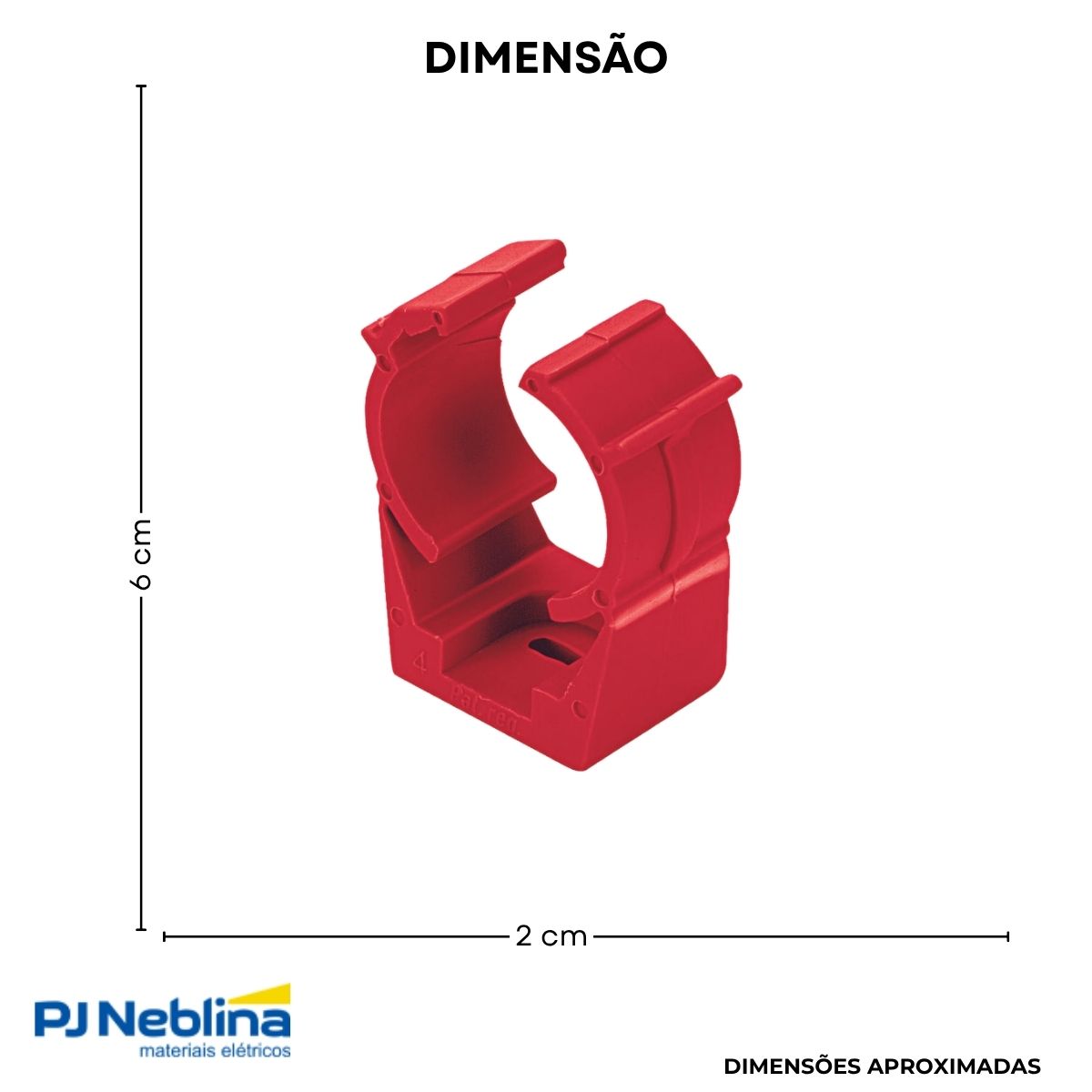 Braçadeira Eletroduto 1Pol Pvc Vermelho - Wetzel
