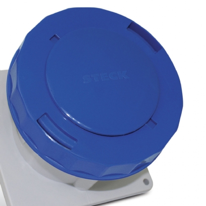 Tomada Industrial Fêmea Embutir 3P+T 63A 200/250V 9H Azul Newkon N4549 - Steck