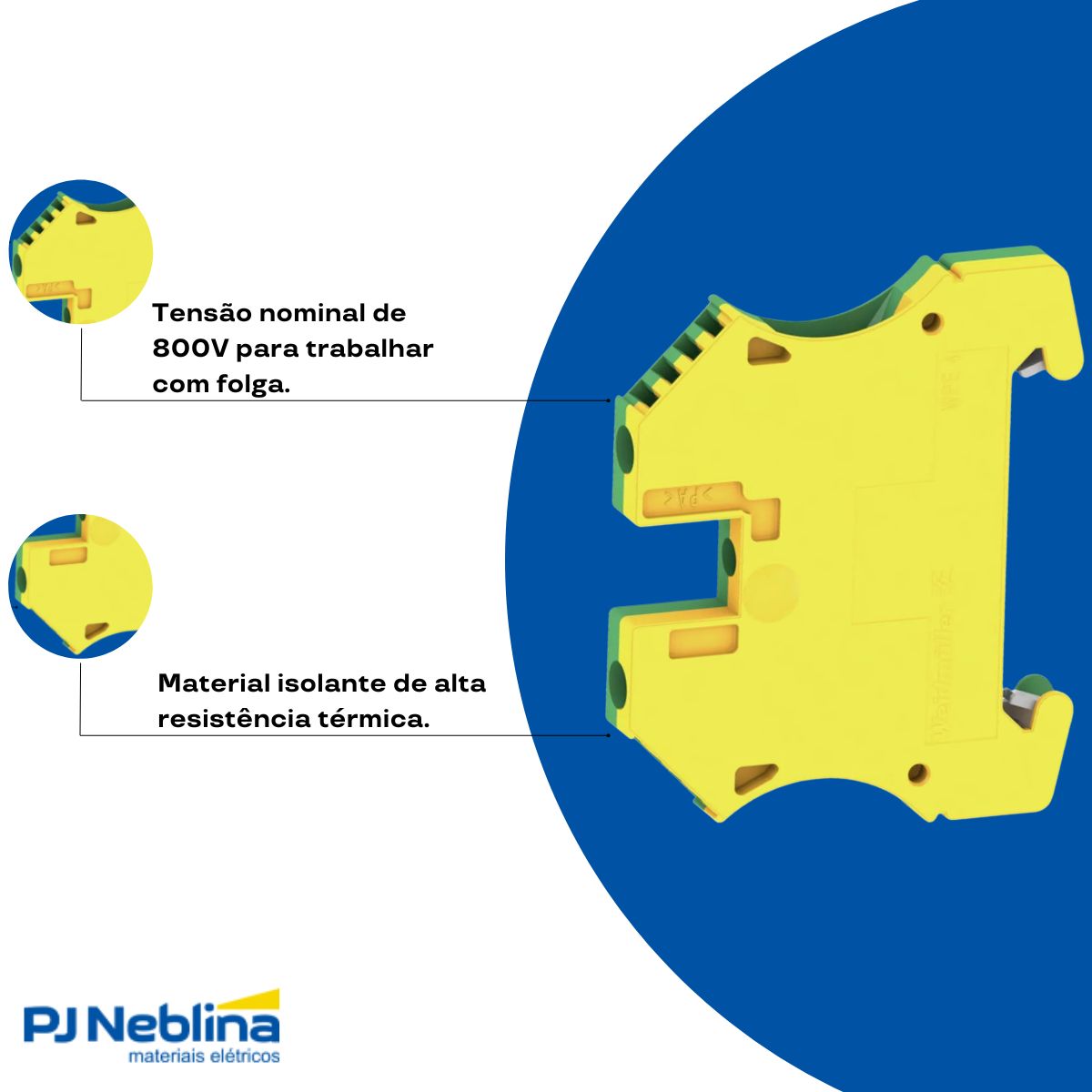 Conector Borne Passagem Terra 2 Conexões 4,00Mm 800V Vd/Am - Conexel