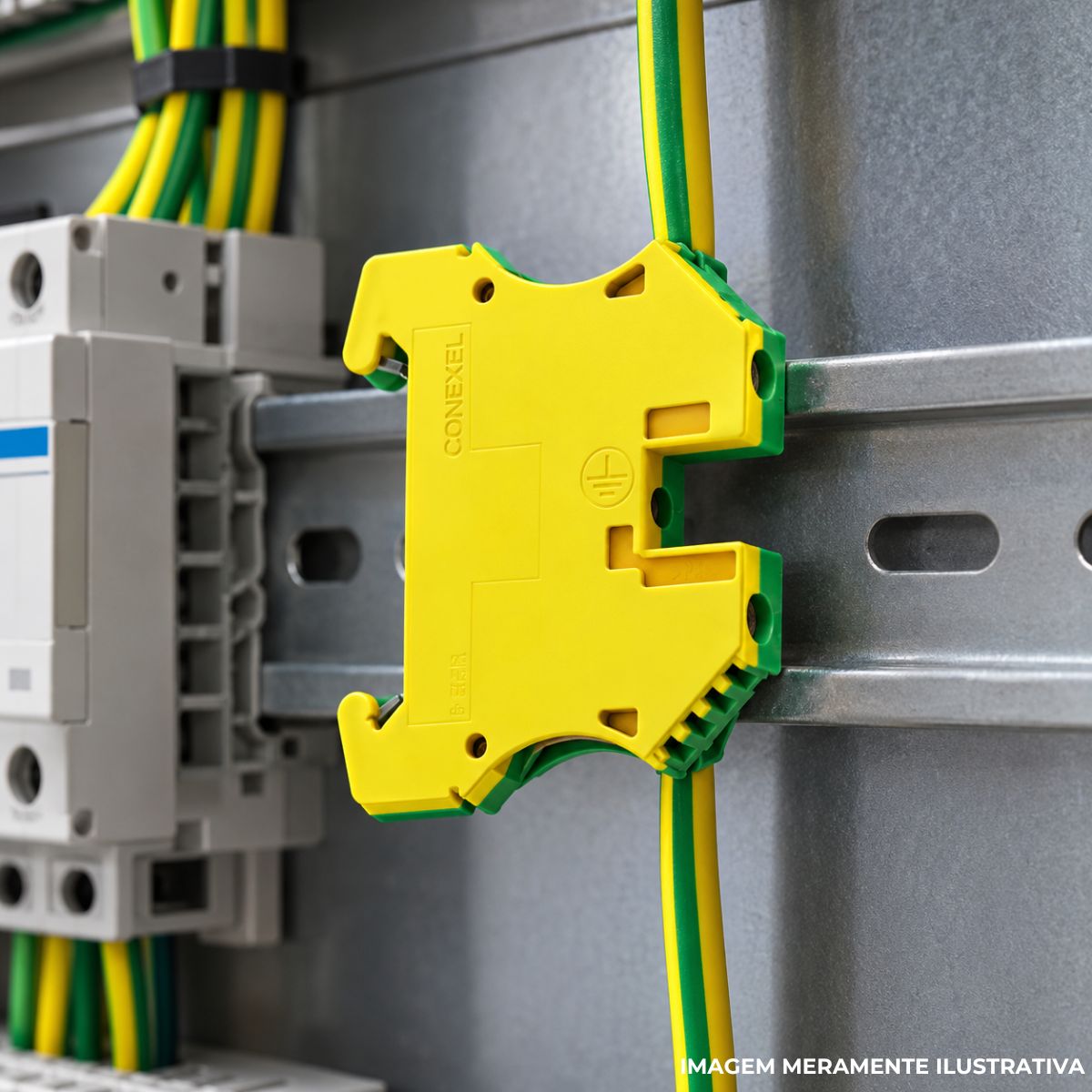 Conector Borne Passagem Terra 2 Conexões 4,00Mm 800V Vd/Am - Conexel