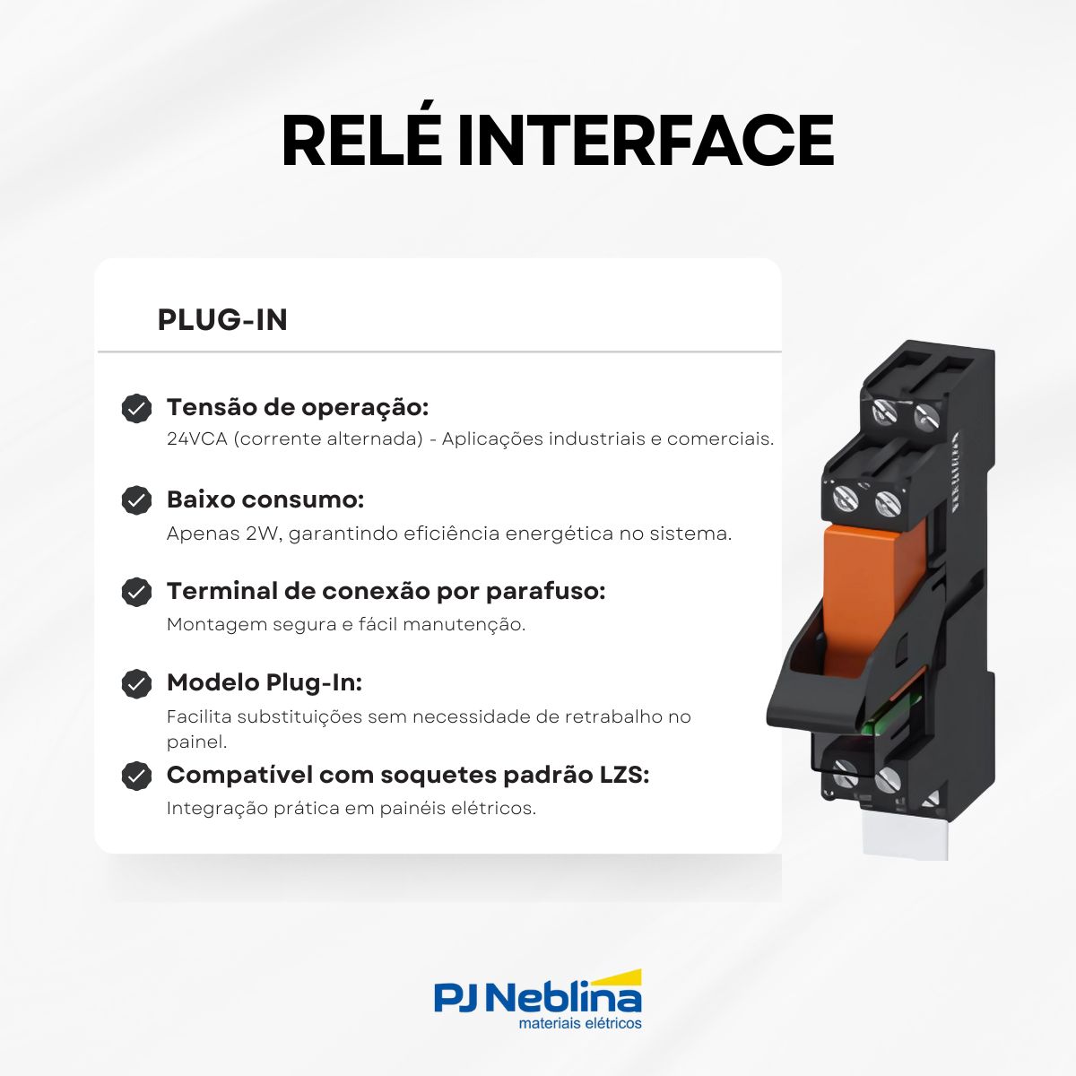 Rele Interface Plug-in 24vca 2w Term Parafuso