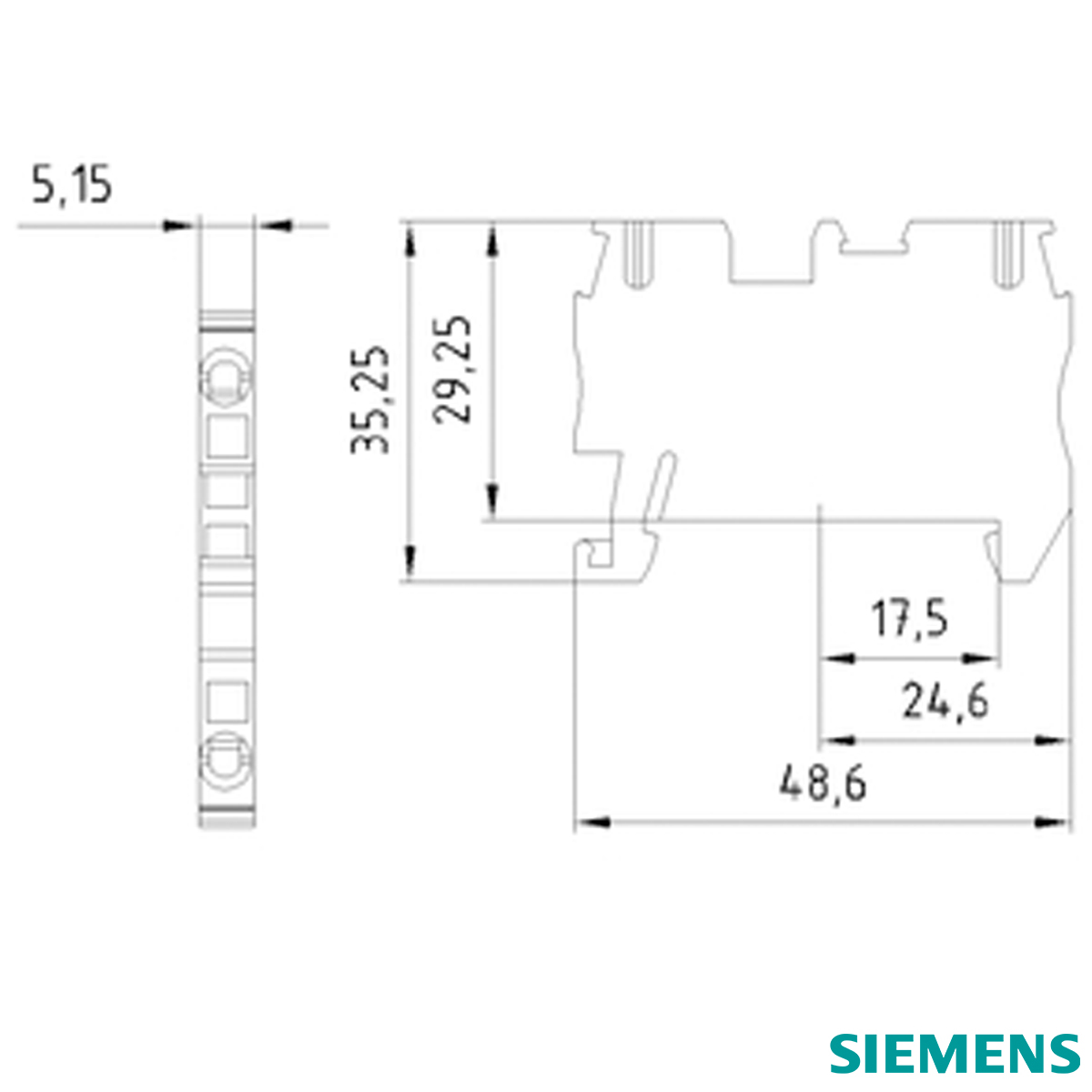Conector Borne Passagem 2 Conexões 4,00Mm 800V Cinza 8WH20000AF00 Siemens