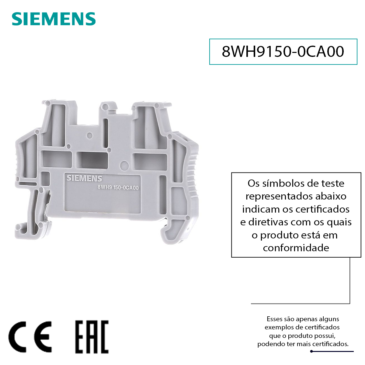 Poste Final Conector Passagem 5,15Mm Poliamida Cinza Ts-35 8WH91500CA00 Siemens
