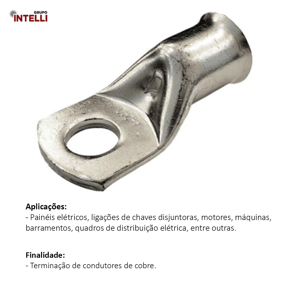 Terminal Compressão Boca Expandida 95Mm 1 Compressão 1 Furo F=10,5Mm 3/8 M10 13059 Intelli