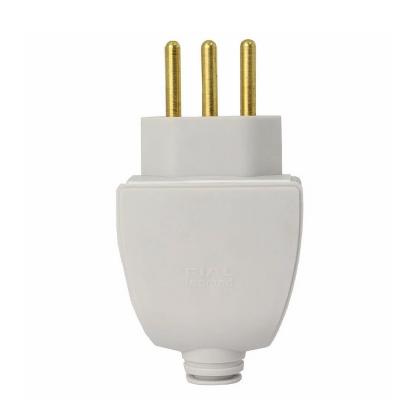 Plug Macho 20A 250V Cinza Lateral/Axial Com Prensa Cabo - Pial
