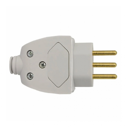 Plug Macho 20A 250V Cinza Lateral/Axial Com Prensa Cabo - Pial
